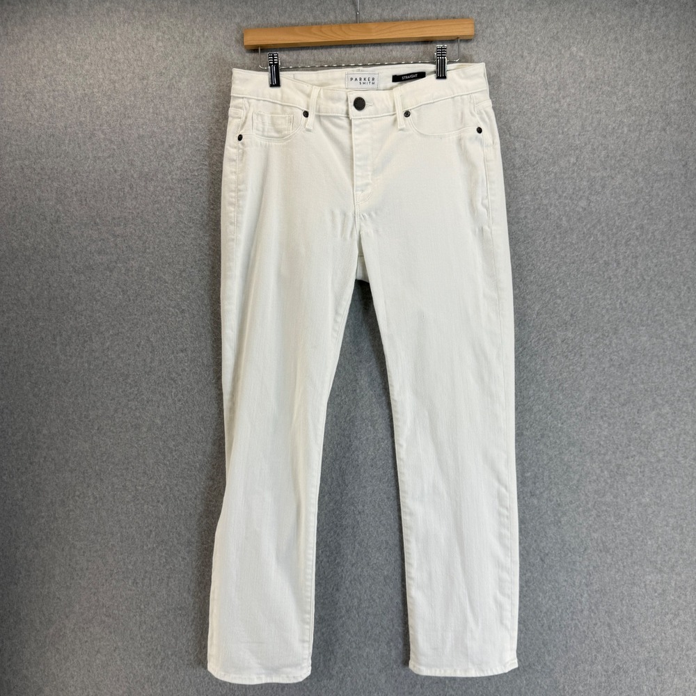 Parker Smith Straight Leg White Denim Jeans Summer Casual Womens Size 10 / 30